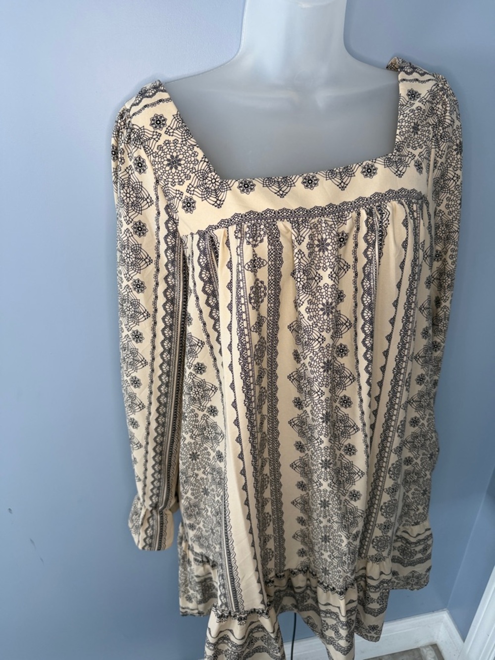 Ces Femme Jillian Bohemian Square Neck Mini Dress - Picture 14 of 14